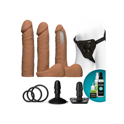 Doc Johnson Vac-U-Lock Dual Density Dildo Set - 20 cm - Zwart