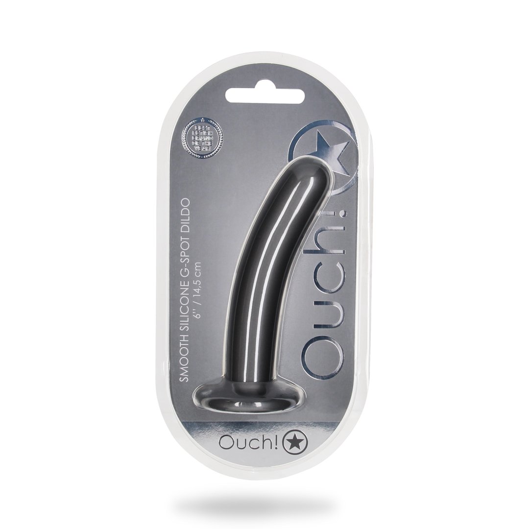 14,5 cm Gladde Silicone G - spot Dildo met Sterke Suction Cup en Metallic Kleur - EroticToyzSiliconen Dildo'sOuch! by Shots