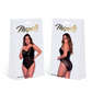 Wetlook Bodysuit 1X/2X met Vinyl en Mesh - Zwart