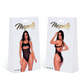 Zwarte Mesh & Wetlook Bodysuit - L/XL Met Open Rug