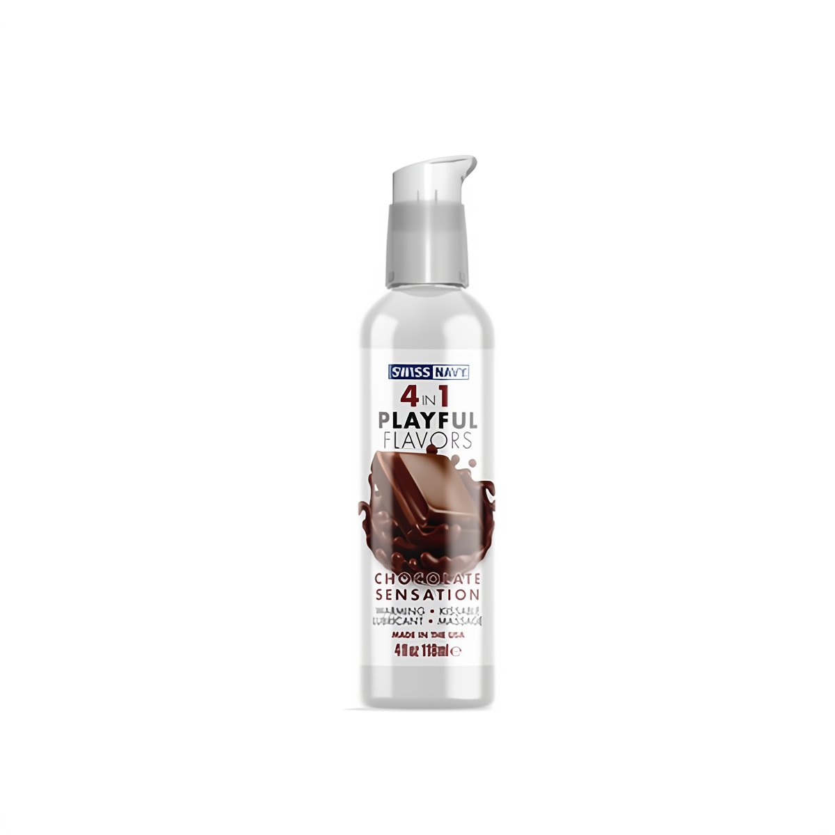 4 In 1 Lubricant with Chocolate Sensation Flavor - 118 ml - EroticToyzProducten,Veilige Seks, Verzorging Hulp,Glijmiddelen,Glijmiddelen met Smaak,Kissable,Verwarmende Glijmiddelen,Glijmiddelen op Waterbasis,Massage,Massage OliÃ«n,,GeslachtsneutraalSwiss Navy