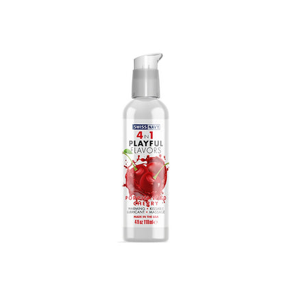 4 In 1 Lubricant with Poppin Wild Cherry Flavor - 118 ml - EroticToyzProducten,Veilige Seks, Verzorging Hulp,Glijmiddelen,Glijmiddelen met Smaak,Kissable,Verwarmende Glijmiddelen,Glijmiddelen op Waterbasis,Massage,Massage OliÃ«n,,GeslachtsneutraalSwiss Navy