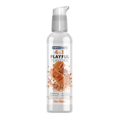 4 In 1 Lubricant with Salted Caramel Delight Flavor - 118 ml - EroticToyzProducten,Veilige Seks, Verzorging Hulp,Glijmiddelen,Glijmiddelen met Smaak,Kissable,Verwarmende Glijmiddelen,Glijmiddelen op Waterbasis,Massage,Massage OliÃ«n,,GeslachtsneutraalSwiss Navy