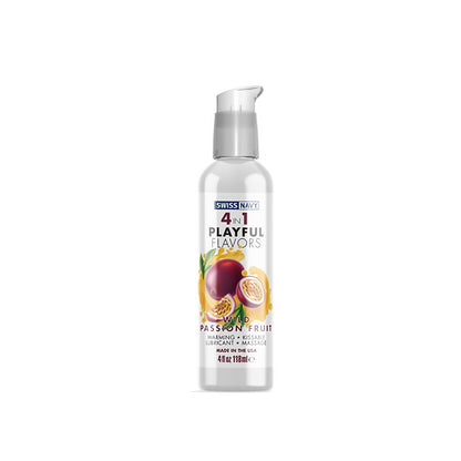 4 In 1 Lubricant with Wild Passion Fruit Flavor - 118 ml - EroticToyzProducten,Veilige Seks, Verzorging Hulp,Glijmiddelen,Glijmiddelen met Smaak,Kissable,Verwarmende Glijmiddelen,Glijmiddelen op Waterbasis,Massage,Massage OliÃ«n,,GeslachtsneutraalSwiss Navy