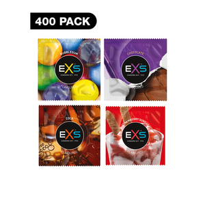 EXS Mix Smaken Condooms - 400 Stuks - Chocolade, Aardbei, Cola & Kauwgom