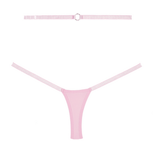 'Cherished Kant en Mesh String met Zilveren Details - Roze'