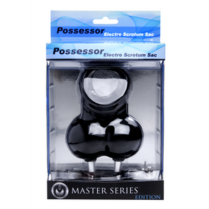 Zeus Possessor Electro Cock Ring met Balstimulatie - Zwart