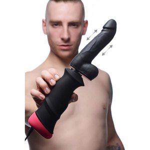 'Mega Pounder Hand Thrusting Dildo - 34,3 cm - Zwart'