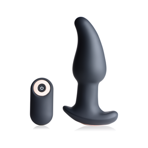 'Curved Rimming Butt Plug 10 Standen Afstandsbediening - Zwart'