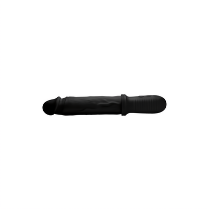 XR Brands Vibrerende en Stotende Dildo met Handvat - 29 cm - Zwart