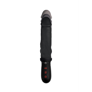 XR Brands Vibrerende en Stotende Dildo met Handvat - 29 cm - Zwart