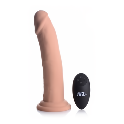 Swell Opblaasbare en Vibrerende Silicone Dildo 18 cm - Zwart