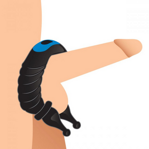 'Cobra Dual Stimulation Cockring - Silicone Zwart'