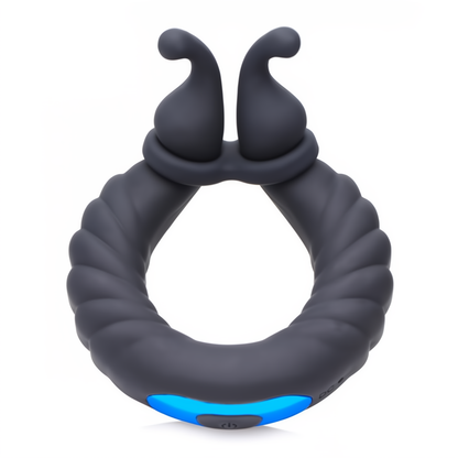 'Cobra Dual Stimulation Cockring - Silicone Zwart'