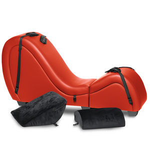 'Ergonomische Sex Chaise Met Fleece Manchetten - Rood'