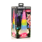 UniGlow Glow-in-the-Dark Dildo met Zuignap - Regenboog 19,6 cm