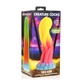 Tenta Glow Fantasy Dildo 21,6 cm - Glow-in-the-Dark Silicone - Blauw/Roze/Geel