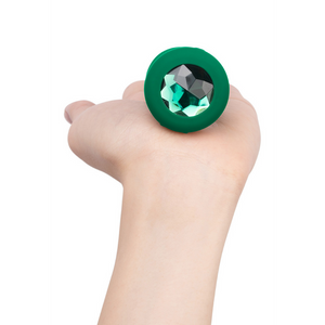 Emerald Vibrerende Buttplug - 6 Standen, M/L - Groen