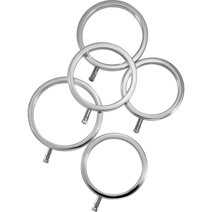 'ElectraStim Solid Metal Cockring Set - 5 Maten'