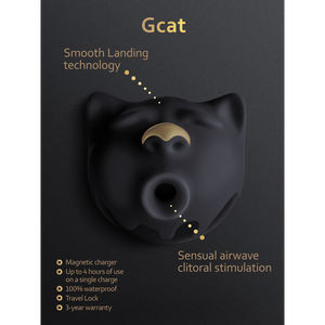 GCat Clitoris Stimulator met Smooth Landing Technologie - Zwart