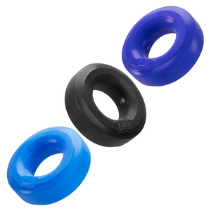 'Huj3 Cock Ring Set - 3 stuks - Tar, Cobalt, Aqua'