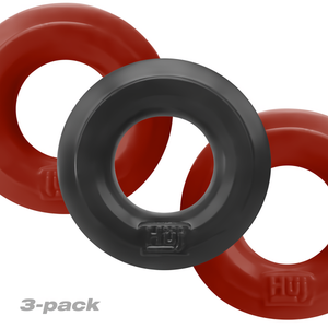 **Mister B Huj3 Cockring Set van 3 - Cherry Ice/Tar Ice**