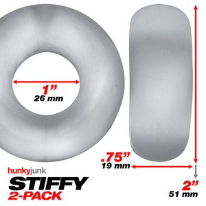 Stiffy NoRoll Cock Rings 2 Stuks - Transparant