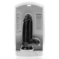 RealRock Rechte Dildo Extra Dik 23 cm Met Ballen - Zwart