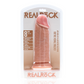 RealRock Extra Dikke Dildo Zonder Ballen 20,3 cm - Vleeskleurig