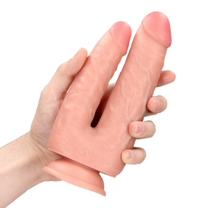 RealRock Dubbele Dildo 12,7/15,2 cm - Huidkleur