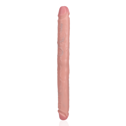 RealRock Slank Dubbelzijdige Dildo 35,6 cm - Vleeskleurig