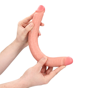 RealRock Slank Dubbelzijdige Dildo 35,6 cm - Vleeskleurig