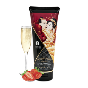 'Kissable Massage Cream Sparkling Strawberry Wine 200 ml - Aardbei'