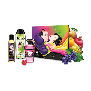 Fruity Kisses Erotische Massage Olie Set - Exotische Vruchten & Frambozen - 3 Stuks