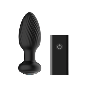 'Tornado Remote Controlled Roterende Butt Plug met 6 Trillingsmodi - Zwart'