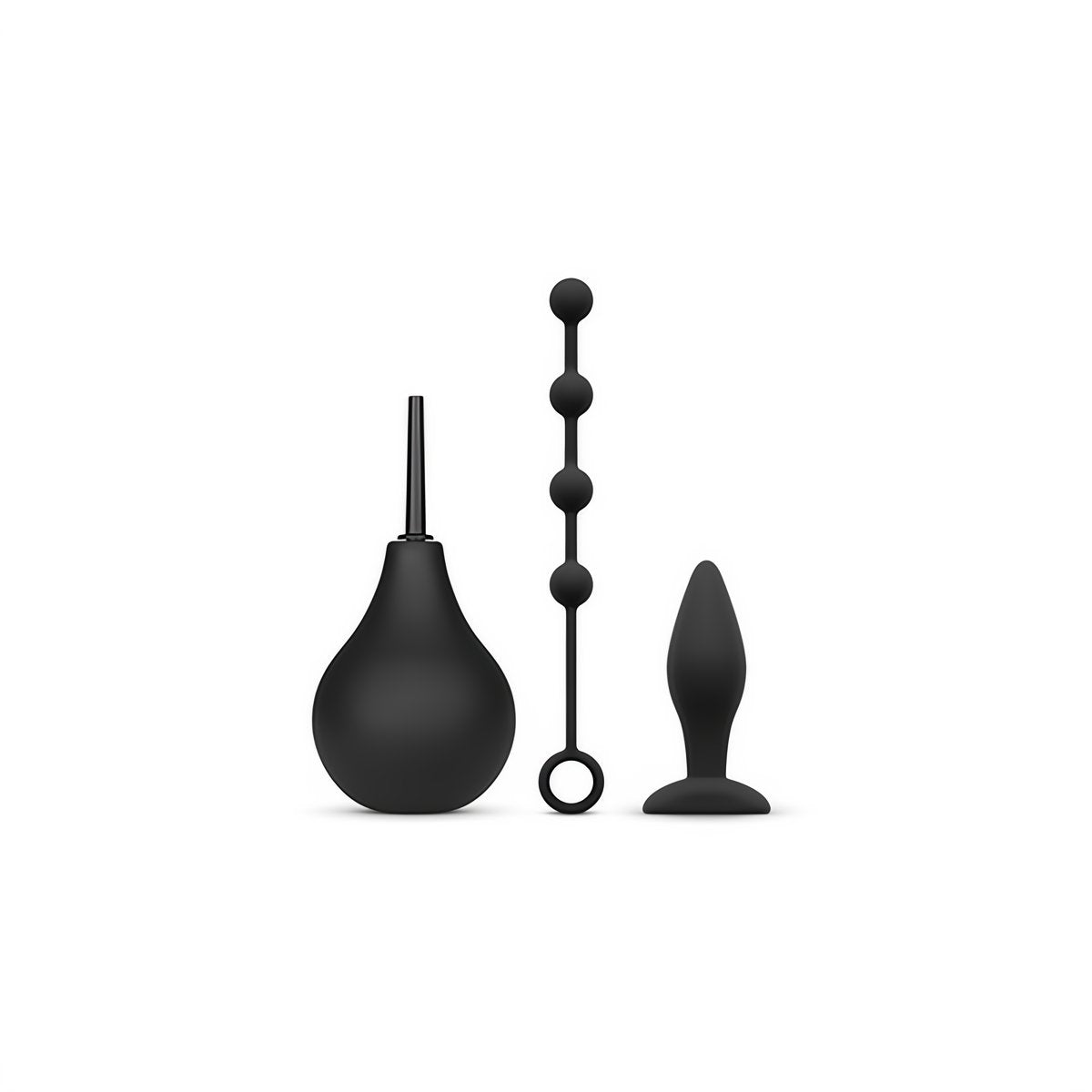 Anal Beginner Kit - Black - EroticToyzProducten,Toys,Anaal Toys,Anal Beads,Buttplugs Anale Dildo's,Buttplugs Anale Dildo's Niet Vibrerend,Kits Sets,Toy Sets,Veilige Seks, Verzorging Hulp,HygiÃ«ne,Intieme Douche,,GeslachtsneutraalNexus