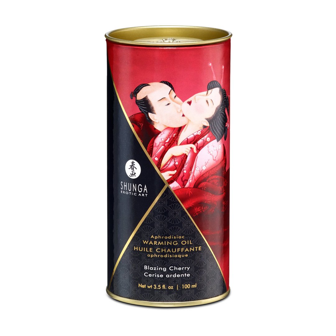 'Aphrodisia Warming Oil 100 ml - Blazing Cherry' - EroticToyzStimulerende Lotions en GelsShunga