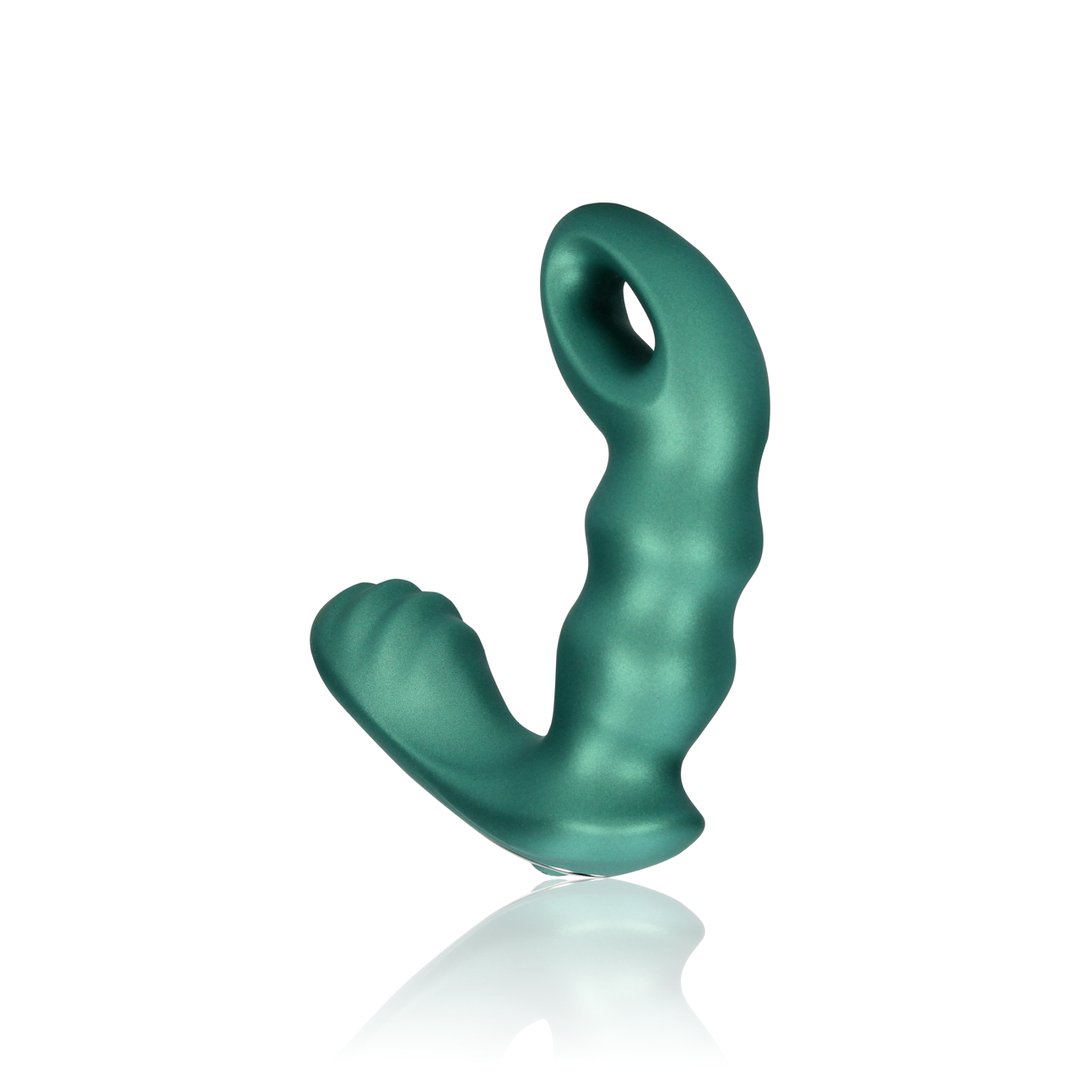 Beaded Vibrating Prostate Massager with Remote Control - Metallic Green - EroticToyzProducten,Toys,Anaal Toys,Prostaatstimulatoren,,MannelijkOuch! by Shots