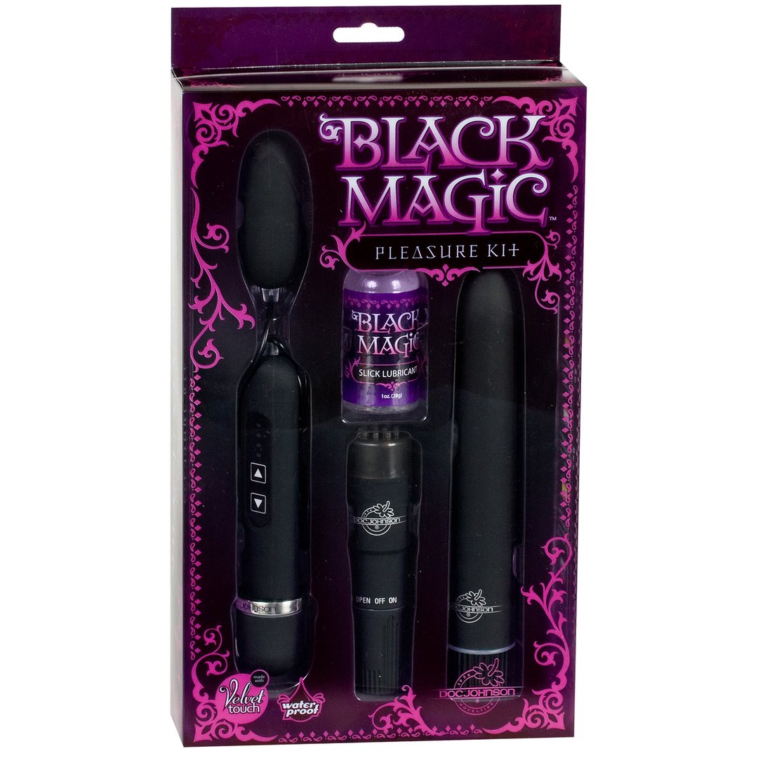 Black Magic - Genot Kit met Vibrerende Speeltjes - 7 inch persoonlijk vibrator - Multi - Speed Bullet en Zakraket - EroticToyzProducten,Toys,Vibrators,Kogel - en Minivibrators,Clitoris Stimulator,Tip Vibrator,G - Spot Vibrator,Kits Sets,Sets voor Vrouwen,Toy Sets,,GeslachtsneutraalDoc Johnson