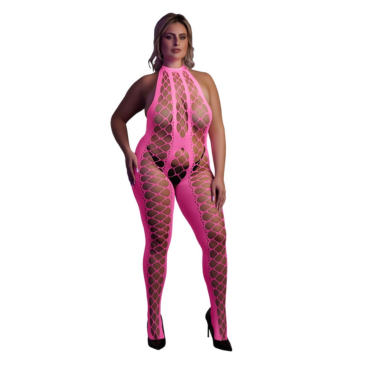 Bodystocking with Halterneck - EroticToyzProducten,Lingerie,Lingerie voor Haar,Bodystockings,,Ouch! by Shots