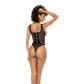 Bodysuit - Vinyl & Tule Zwart, Maat L - EroticToyzBodysuits TeddiesMapalé