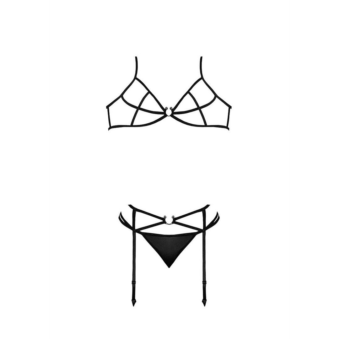 Bra, Garter and G - XL - EroticToyzProducten,Lingerie,Lingerie voor Haar,3 - Delige Set,Outlet,,VrouwelijkMagic Silk