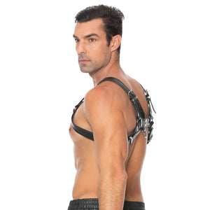 Bulldog Leather Chest Harness - M - EroticToyzProducten,Toys,Fetish,Harnassen,,MannelijkOuch! by Shots