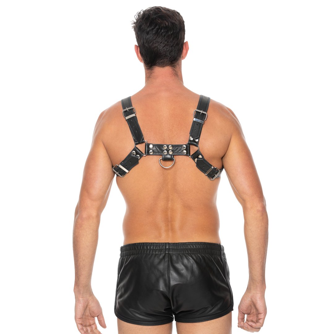 Bulldog Leather Chest Harness - M - EroticToyzProducten,Toys,Fetish,Harnassen,,MannelijkOuch! by Shots