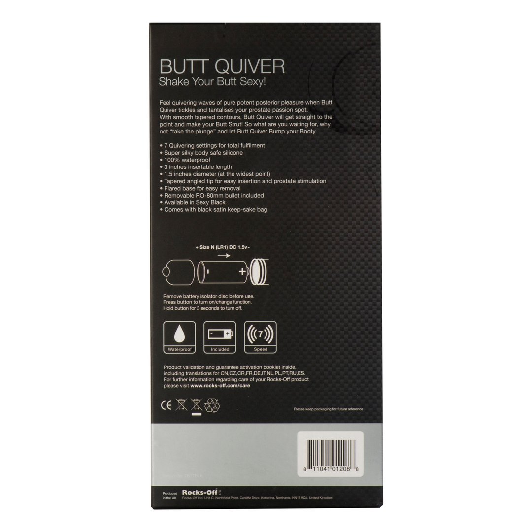 Butt Quiver - Butt Plug - EroticToyzProducten,Toys,Toys voor Mannen,Prostaatstimulatoren,Prostaatstimulator met Vibratie,,GeslachtsneutraalRocks - Off