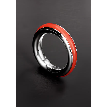 Cazzo Cockring Staal 1.8/45mm Met Siliconen Inleg - Rood - EroticToyzCockringenSteel by Shots