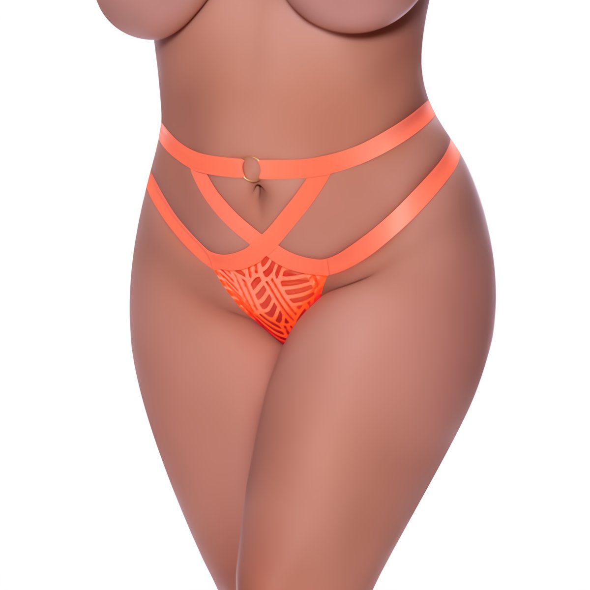 Cheeky Panty - 2XL - Orange - EroticToyzProducten,Lingerie,Lingerie voor Haar,Queen size,Strings en Slipjes,,VrouwelijkMagic Silk