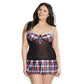 Chemise Plus Size Verleidelijk Schoolmeisje Design - Zwart - EroticToyzQueen sizeCoquette