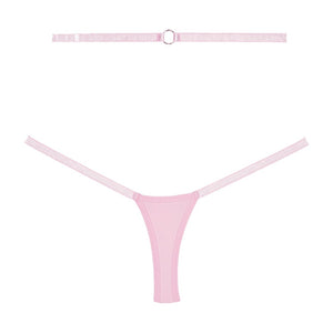 'Cherished Kant en Mesh String met Zilveren Details - Roze' - EroticToyzStrings en SlipjesAllure