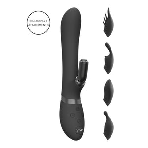 Chou - G - Spot Rabbit Clitoral Stimulator - Black - EroticToyzProducten,Toys,Vibrators,Rabbit Vibrators,,VrouwelijkVIVE by Shots